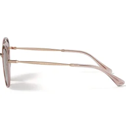 Jimmy Choo - Malya - Copper Gold Oval Sunglasses with Pink Lamé Glitter - Jimmy Choo Eyewear - Avvenice