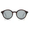Jimmy Choo - Nick - Havana Red and Dark Ruthenium Matt Round Frame Sunglasses - Jimmy Choo Eyewear - Avvenice