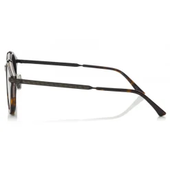 Jimmy Choo - Nick - Havana Red and Dark Ruthenium Matt Round Frame Sunglasses - Jimmy Choo Eyewear - Avvenice