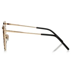 Jimmy Choo - Nile - Rose Gold Metal Cat-Eye Sunglasses with Leopard Leather Detailing - Sunglasses - Jimmy Choo Eyewear - Avvenice