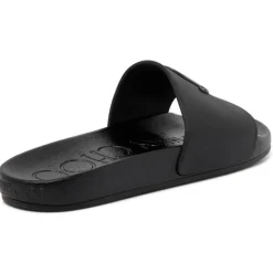 Jimmy Choo - Port Monogram Logo Slides - Black - Jimmy Choo Exclusive Luxury Collection - Avvenice