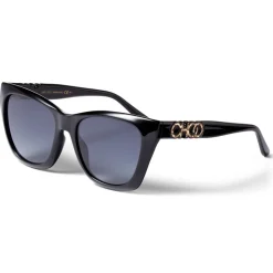 Jimmy Choo - Rikki - Black Cat Eye Sunglasses with Glitter Choo Logo - Jimmy Choo Eyewear - Avvenice