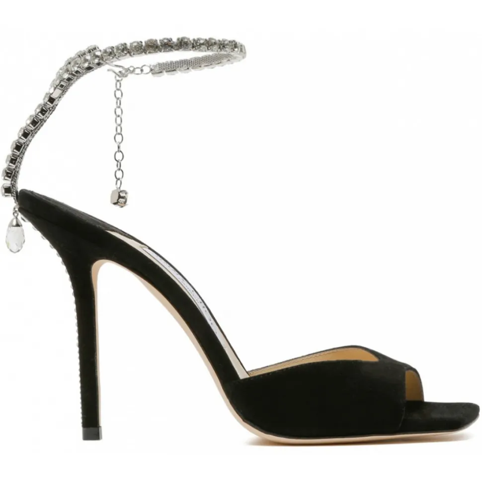 Jimmy Choo - Saeda Sandals - Black - Jimmy Choo Exclusive Luxury Collection - Avvenice