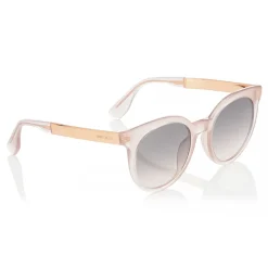 Jimmy Choo - Vivy - Pink Round Framed Sunglasses with Detachable Jewel Clip On - Sunglasses - Jimmy Choo Eyewear - Avvenice