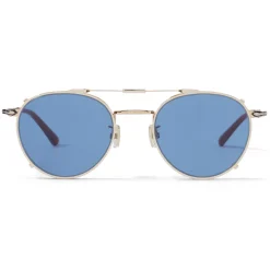 Jimmy Choo - Wynn - Rose-Gold Oval Sunglasses with Clip-On Blue Avio Lenses - Jimmy Choo Eyewear - Avvenice
