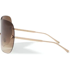 Jimmy Choo - Zelma - Rose-Gold Metal Mask Sunglasses with Brown-Shaded Lenses - Jimmy Choo Eyewear - Avvenice
