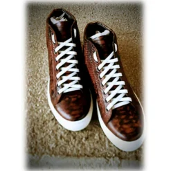 Jovanny Capri - Boot Sneakers Shoes - Patina Effect - Handmade in Italy - Leather Shoes - Luxury High Quality - Avvenice