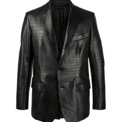 Jovanny Capri - Magnificent Jacket with Crocodile Motif - Leather Jacket - Luxury High Quality - Avvenice
