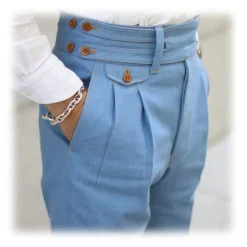 Jovanny Capri - Trousers - High Neapolitan Tailoring - Loro Piana 150s Fabric - Luxury High Quality - Avvenice