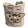 Kristina MC - Crocodile Bracelet with Butterfly - Off White - High Quality Leather Craft - Avvenice