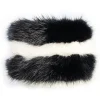 Kristina MC - Mink Fur Bracelet with Black Heart-Shaped Inlay - Orange - High Quality Leather Craft - Avvenice