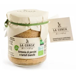 La Cerca - Organic Porcini Mushrooms Cream with White Truffles - Sauces with Truffle - Truffle Excellence - Organic Vegan - 90 g - Avvenice