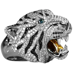 La Prima Luxury - Diamond Roaring Tiger - Jewelry - Luxury Exclusive Collection - Avvenice