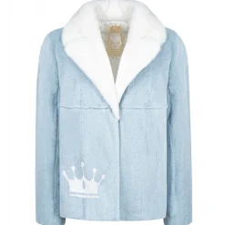 La Prima Luxury - La Prima - Light Blue - Vison Fur 8mm Shaved With White Mink - Fur Coat - Luxury Exclusive Collection - Avvenice