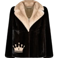 La Prima Luxury - La Prima - Mahogany - Vison Fur 8 mm Shaved With White Mink - Fur Coat - Luxury Exclusive Collection - Avvenice