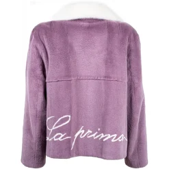 La Prima Luxury - La Prima - Lilla - Vison Fur 8 mm Malva Shaved With White Mink - Fur Coat - Luxury Exclusive Collection - Avvenice