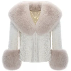 La Prima Luxury - Lollipop - Fur in Swakara Persian and Shadow Fox - Fur Coat - Luxury Exclusive Collection - Avvenice