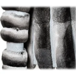 La Prima Luxury - Piuma - Black Velvet Chinchilla Fur - 18 kt Gold Hooks - Fur Coat - Luxury Exclusive Collection - Avvenice