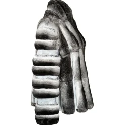 La Prima Luxury - Piuma - Black Velvet Chinchilla Fur - 18 kt Gold Hooks - Fur Coat - Luxury Exclusive Collection - Avvenice