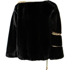 La Prima Luxury - Puma - Fur Coat in Blackglama Vison - Python Inlays - Golden Mesh - Fur Coat - Luxury Exclusive Collection - Avvenice