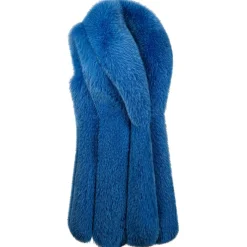 La Prima Luxury - Regina - Fox Shadow Fur Blue Ocean - Python Hand Painted - 18 kt Gold Hooks - Luxury Exclusive Collection - Avvenice