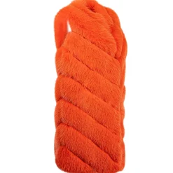 La Prima Luxury - Spiga Arancio - Orange White Shadow Fox Fur - 18 kt Gold - Fur Coat - Luxury Exclusive Collection - Avvenice