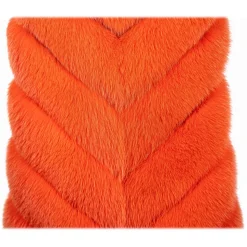 La Prima Luxury - Spiga Arancio - Orange White Shadow Fox Fur - 18 kt Gold - Fur Coat - Luxury Exclusive Collection - Avvenice