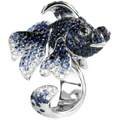 La Prima Luxury - The Sapphire Blue Fish - Jewelry - Luxury Exclusive Collection - Avvenice