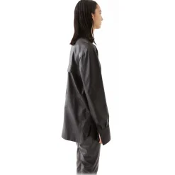 La Rando - Junin Shirt - Lambskin Leather - Black - Artisan Shirts - Luxury High Quality Leather - Avvenice