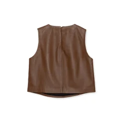 La Rando - Lanus Top - Lambskin Leather - Brown - Artisan Top - Luxury High Quality Leather - Avvenice