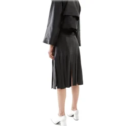 La Rando - Lobos Skirt - Soft Lambskin - Black - Artisan Skirt - Luxury High Quality Leather - Avvenice