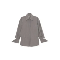 La Rando - Longchamps Shirt - Wool - Grey - Artisan Shirts - Luxury High Quality Leather - Avvenice