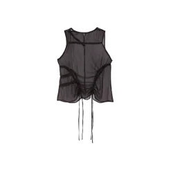 La Rando - Tesei Top - Silk - Black - Artisan Top - Luxury High Quality Leather - Avvenice