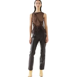 La Rando - Tesei Top - Silk - Black - Artisan Top - Luxury High Quality Leather - Avvenice
