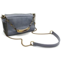 Laura B - Bauletto Big - Leather and Mesh Bag - Lamb - Grey Dorè - Strap Bag - Luxury High Quality Bag - Avvenice