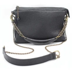 Laura B - Bauletto Leather - Leather and Mesh Bag - Black - Strap Bag - Luxury High Quality Bag - Avvenice