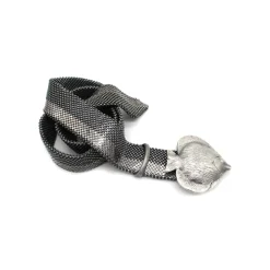 Laura B - Croco Belt - Bi Mesh - Silver - Mesh Belt - Luxury High Quality Belt - Avvenice