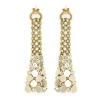 Laura B - Eiffel Earrings - Mesh and Swarovski Earrings - Gold - Gold Swarovski - Handmade Earrings - Luxury High Quality - Avvenice