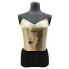 Laura B - Freya Top - Gold- Black Wonder Woman - Luxury High Quality Top - Avvenice