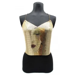 Laura B - Freya Top - Gold- Black Wonder Woman - Luxury High Quality Top - Avvenice