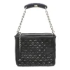 Laura B - Jaipur Bauletto Mini - Leather and Mesh Bag - Black - Strap Bag - Luxury High Quality Bag - Avvenice