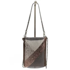 Laura B - Laure Disco Bag - Pink Bronze Lamb - Gold White Silver Black - Shoulder Bag - Luxury High Quality Bag - Avvenice