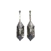 Laura B - Mia Earrings - Mesh and Swarovski Earrings - Doré - Black Swarovski - Handmade Earrings - Luxury High Quality - Avvenice