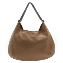 Laura B - Moon Shoulder Bag - Leather and Mesh Bag - Lamb - Beige - Shoudler Bag - Luxury High Quality Bag - Avvenice