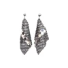 Laura B - New Basic Kite Earrings - Mesh and Swarovski Earrings - Doré - White Line - Handmade Earrings - Luxury High Quality - Avvenice
