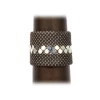 Laura B - Pyramid Cuff - New Basic Cuff - Mesh Bracelet - Dorè - White Line - Handmade Bracelet - Luxury High Quality - Avvenice