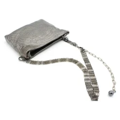 Laura B - Sam Body Bag - Shiny Silver - Body Bag - Luxury High Quality Bag - Avvenice