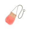 Laura B - Soft Mobile Bag - Lapin Bag with Net and Swarovski - Orange - Luxury High Quality Leather Bag - Avvenice