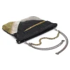 Laura B - Zoe Clutch Bag - Black Croco - Black Gold White Silver - Luxury High Quality Bag - Avvenice