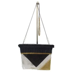 Laura B - Zoe Clutch Bag - Black Croco - Black Gold White Silver - Luxury High Quality Bag - Avvenice